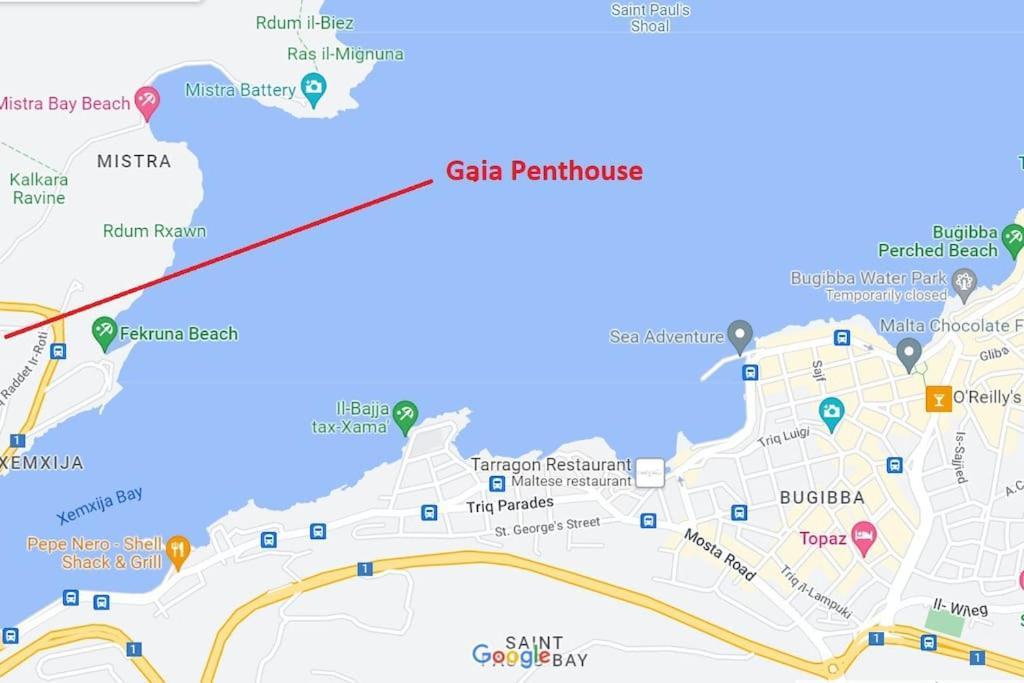 Gaia Penthouse Sea And Country Views Home Сейнт Полс Бей Екстериор снимка